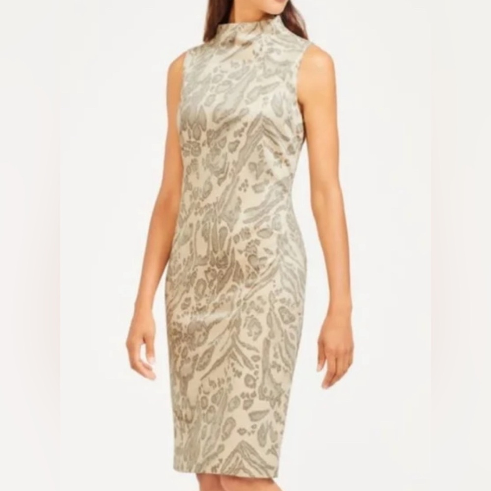 J McLaughlin Faux Suede Jaguar Print Sleeveless Dress Size XL